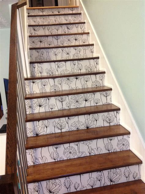 wallpaper strips for stair risers